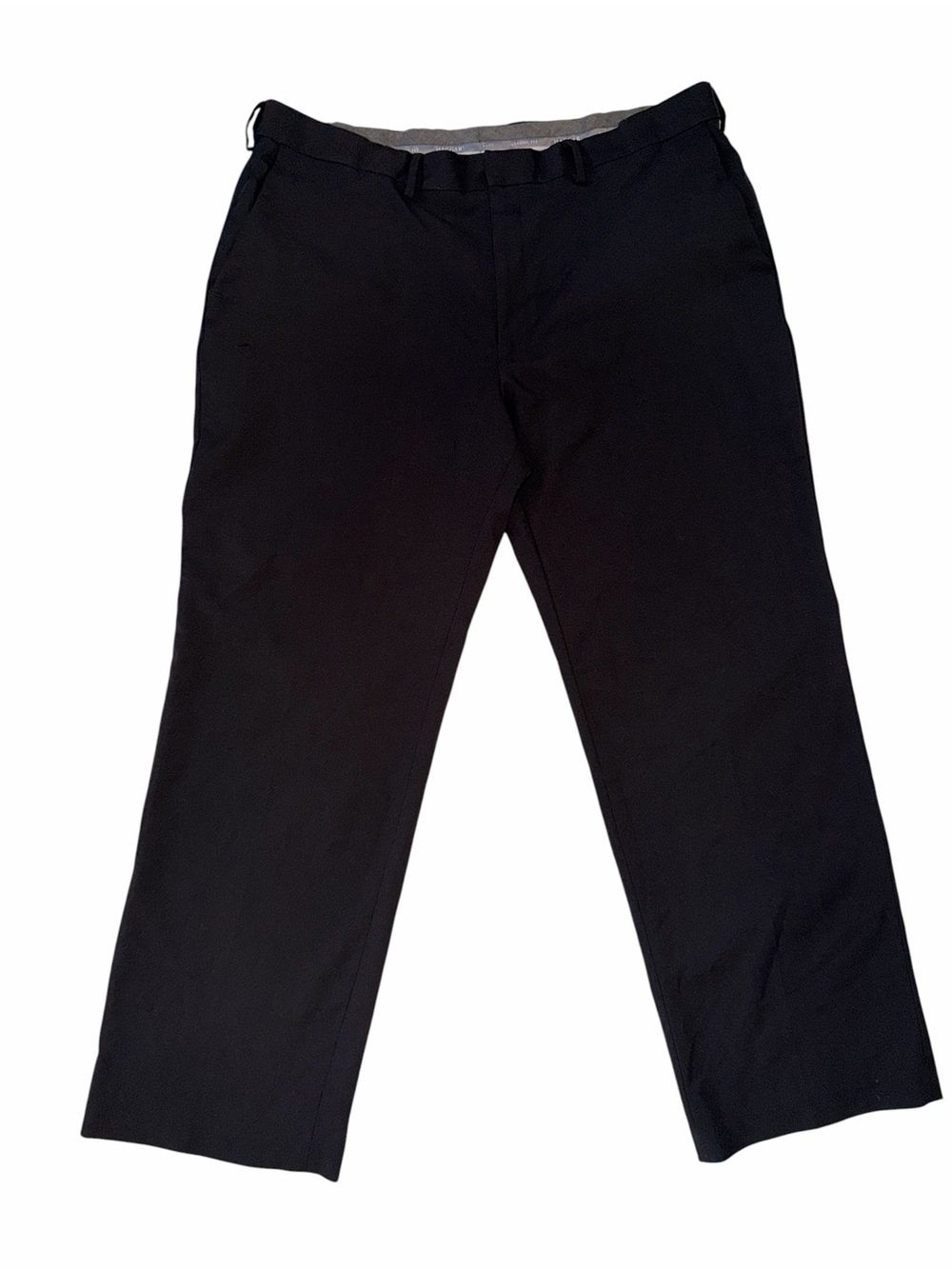 Haggar Men's Dress Pants 40x30 Black Straight Fit Business Casual